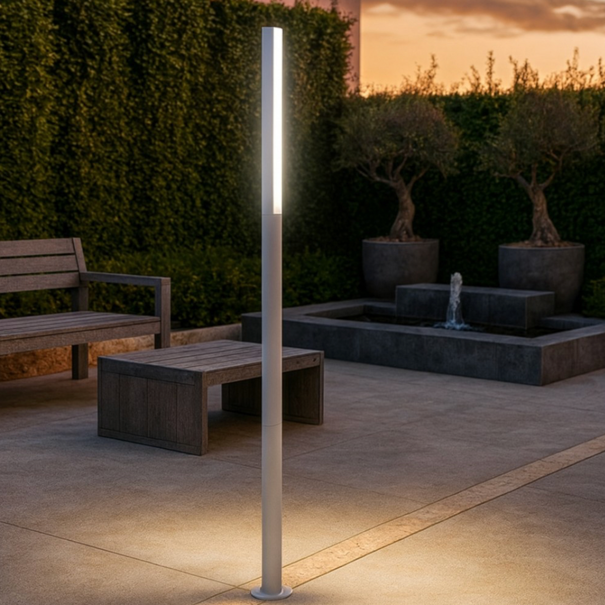 Tommy lampione giardino cilindrico bianco LED 4000K Ondaluce 90cm