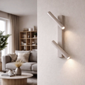 Teddy applique barra verticale 2 spot metallo tortora Ondaluce LED 9W 3000K dimmerabile