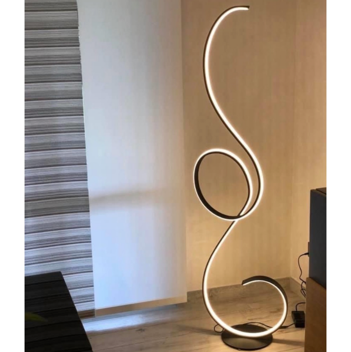 Flok lampada da terra LED metallo verniciato intrecciato Ondaluce 44W 3000K dimmerabile