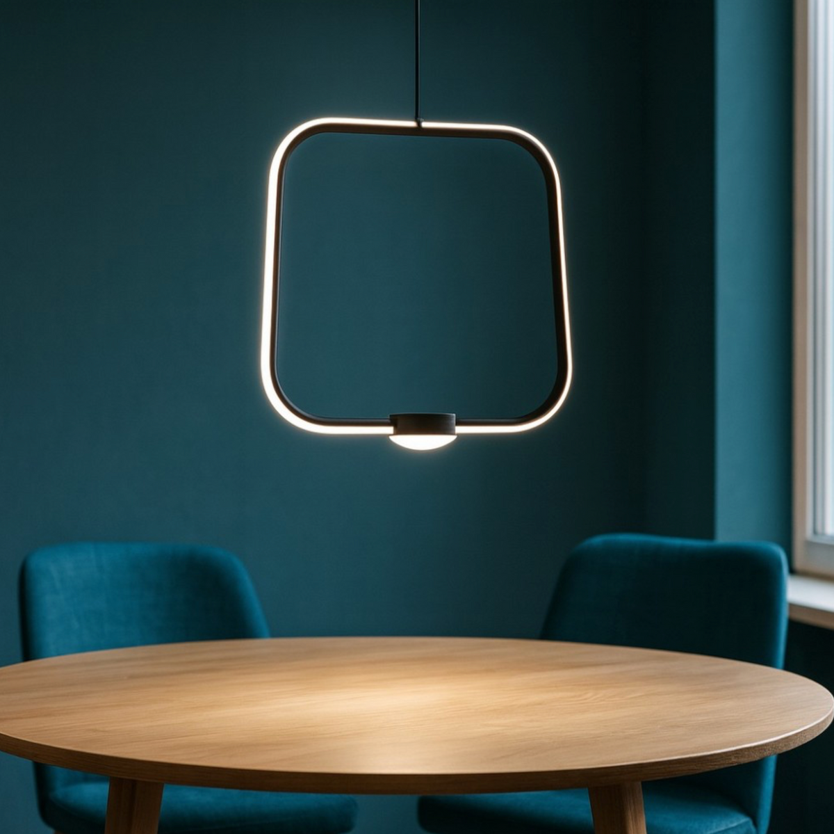 Alfa lampadario sospensione LED alluminio verniciato nero Ondaluce 28W 3000K dimmerabile
