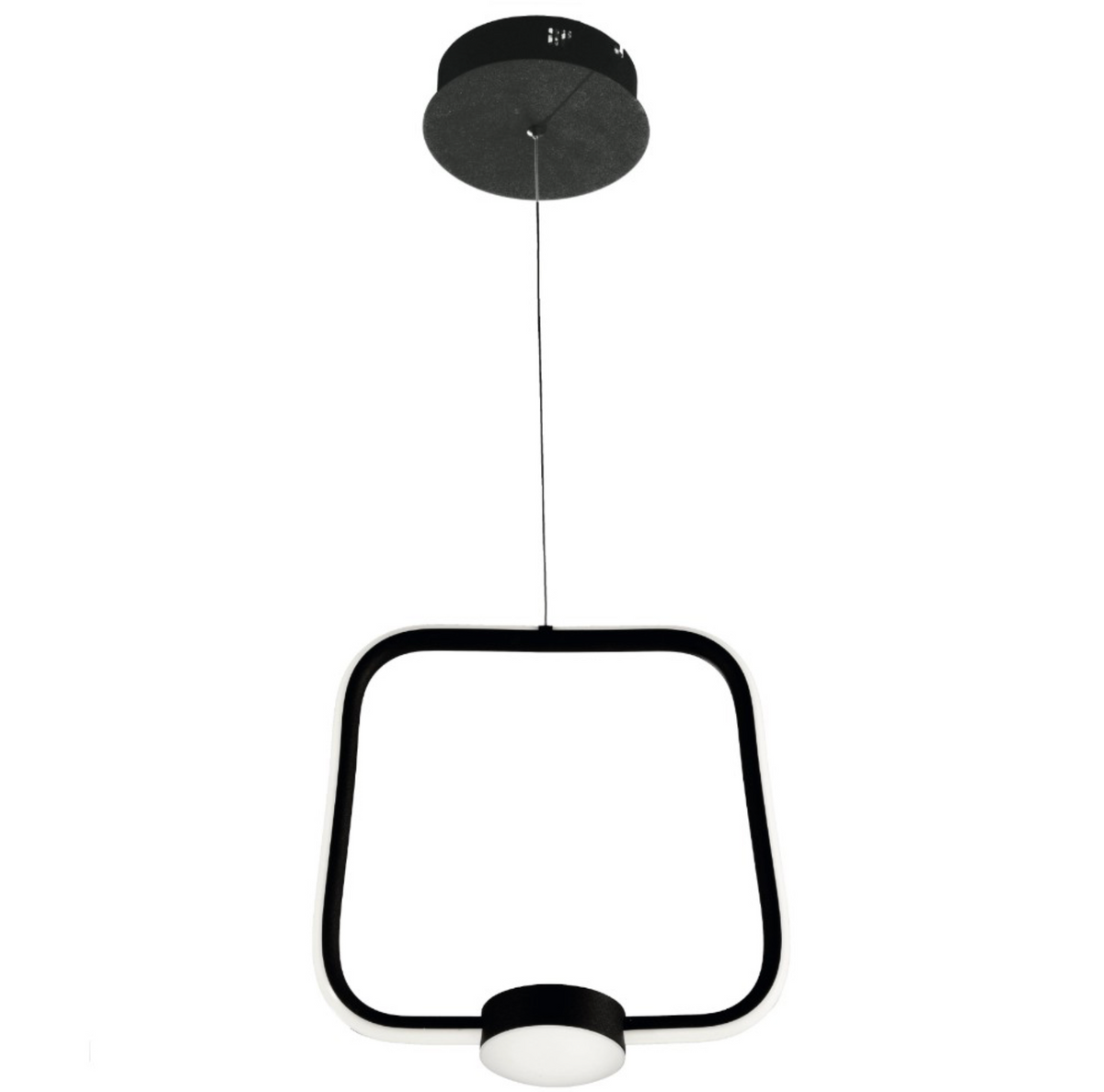 Alfa lampadario sospensione LED alluminio verniciato nero Ondaluce 28W 3000K dimmerabile