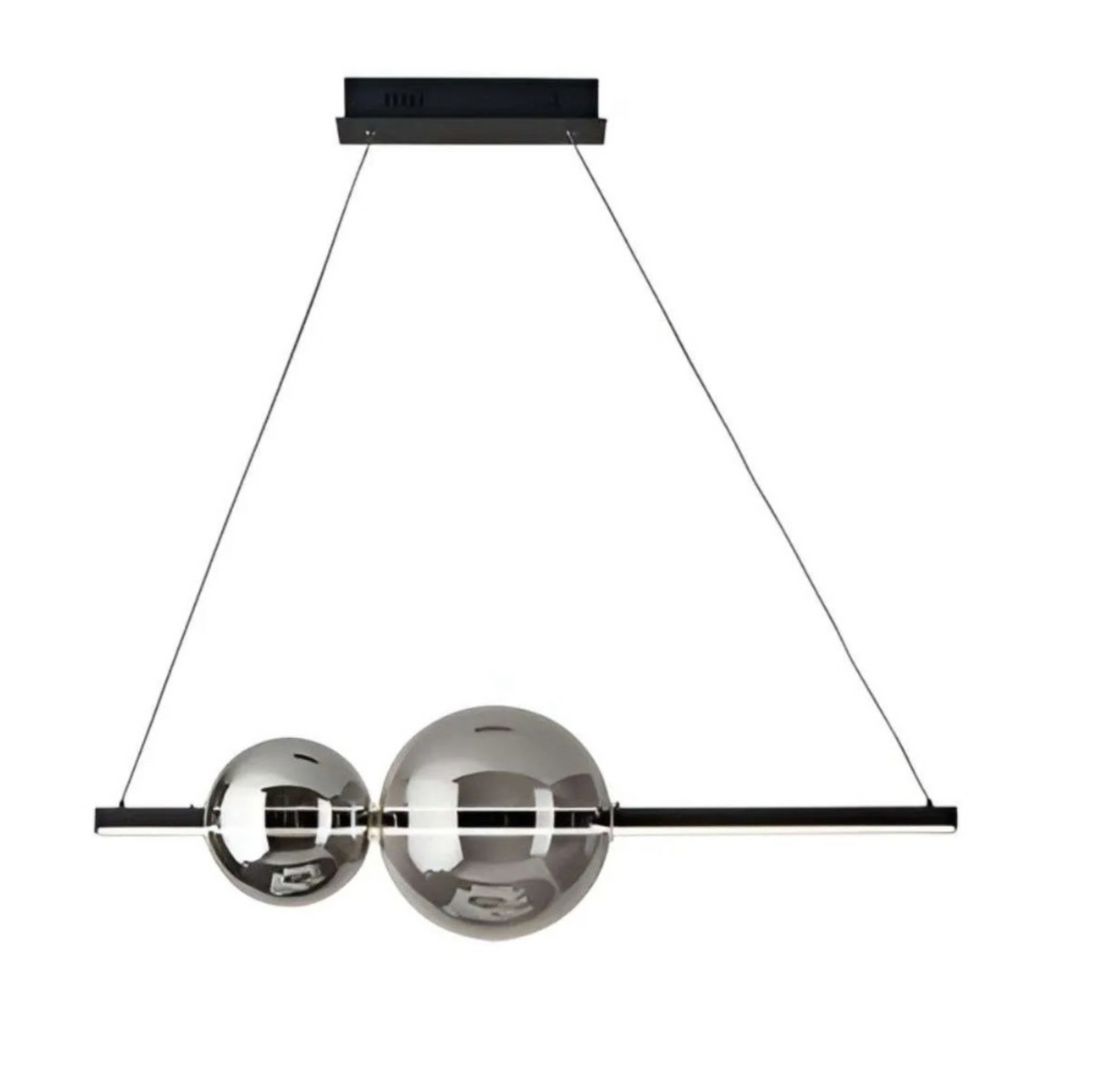 Fufi lampadario sospensione LED metacrilato vetro satinato nero Ondaluce 45W 4000K dimmerabile