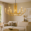Nouveau lampadario sospensione LED metallo verniciato oro Ondaluce 46W 3000K