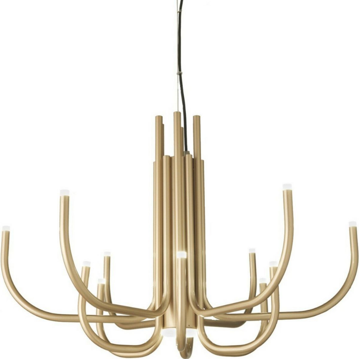 Nouveau lampadario sospensione LED metallo verniciato oro Ondaluce 46W 3000K