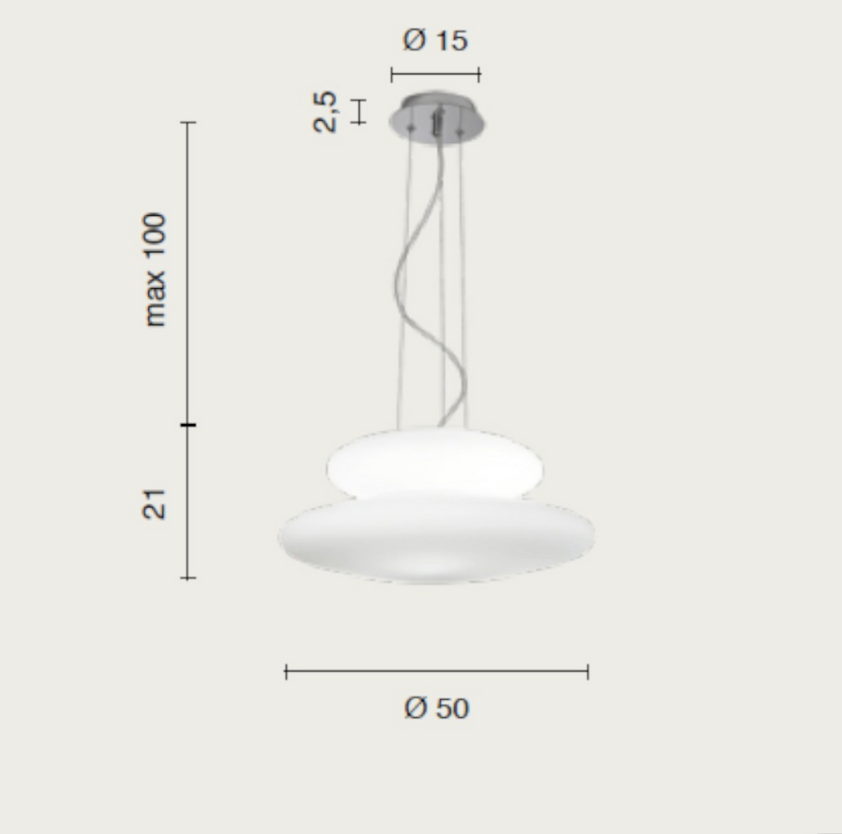 Pagoda lampadario sospensione vetro satinato metallo cromato Ondaluce E27 5 luci