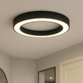 Globus plafoniera tonda LED alluminio policarbonato nero Ondaluce 60W 3000K-4000K dimmerabile