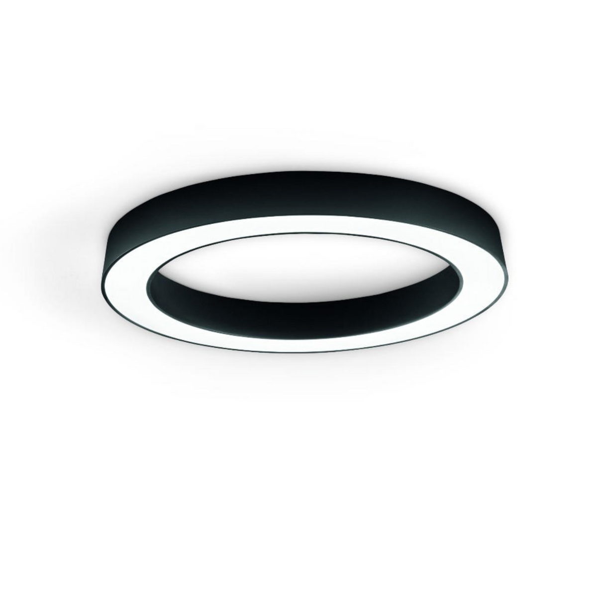 Globus plafoniera tonda LED alluminio policarbonato nero Ondaluce 60W 3000K-4000K dimmerabile