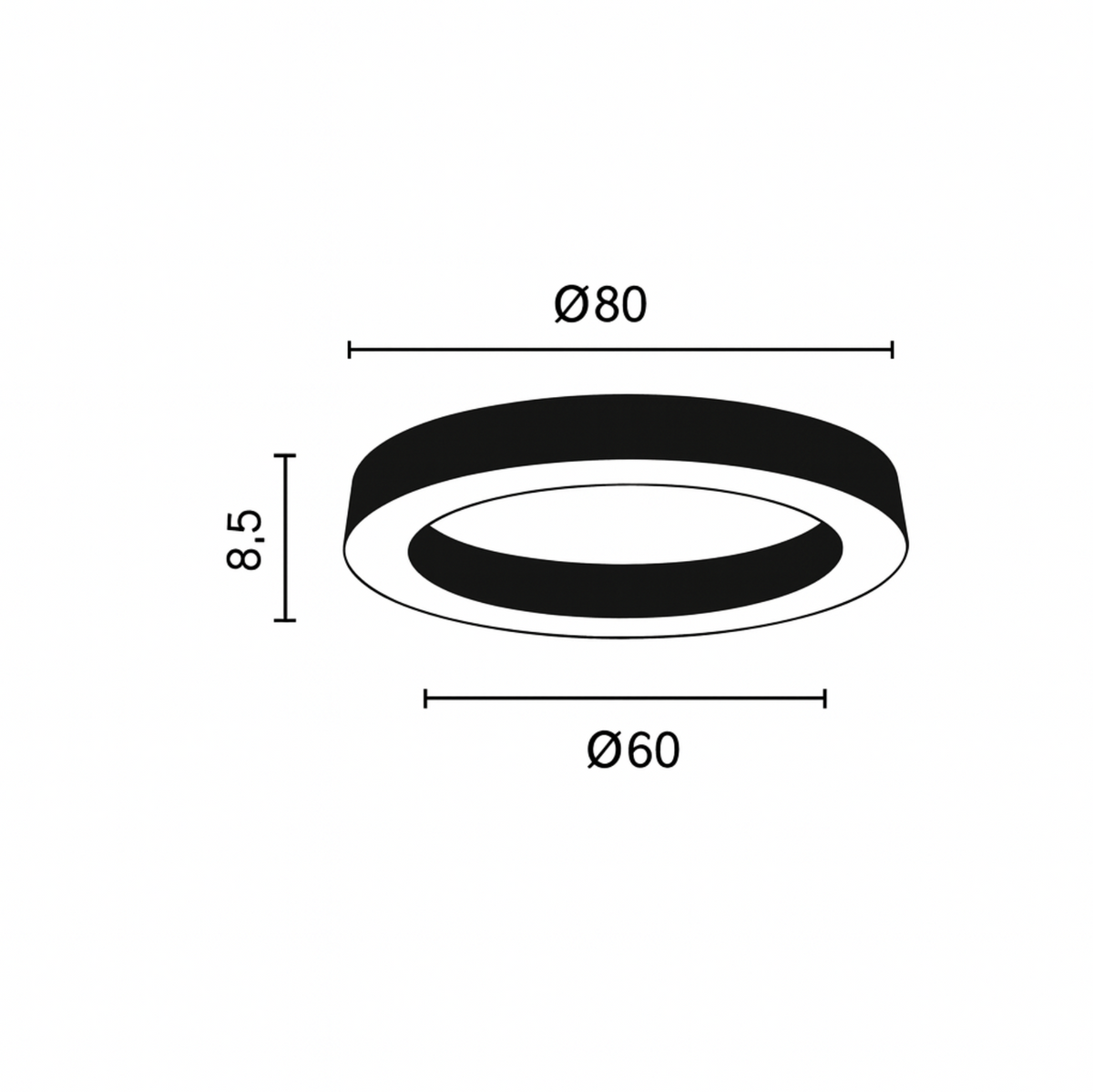 Globus plafoniera tonda LED alluminio policarbonato nero Ondaluce 60W 3000K-4000K dimmerabile