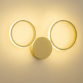 Pois applique LED doppio cerchio metallo metacrilato oro Ondaluce 20W 4000K