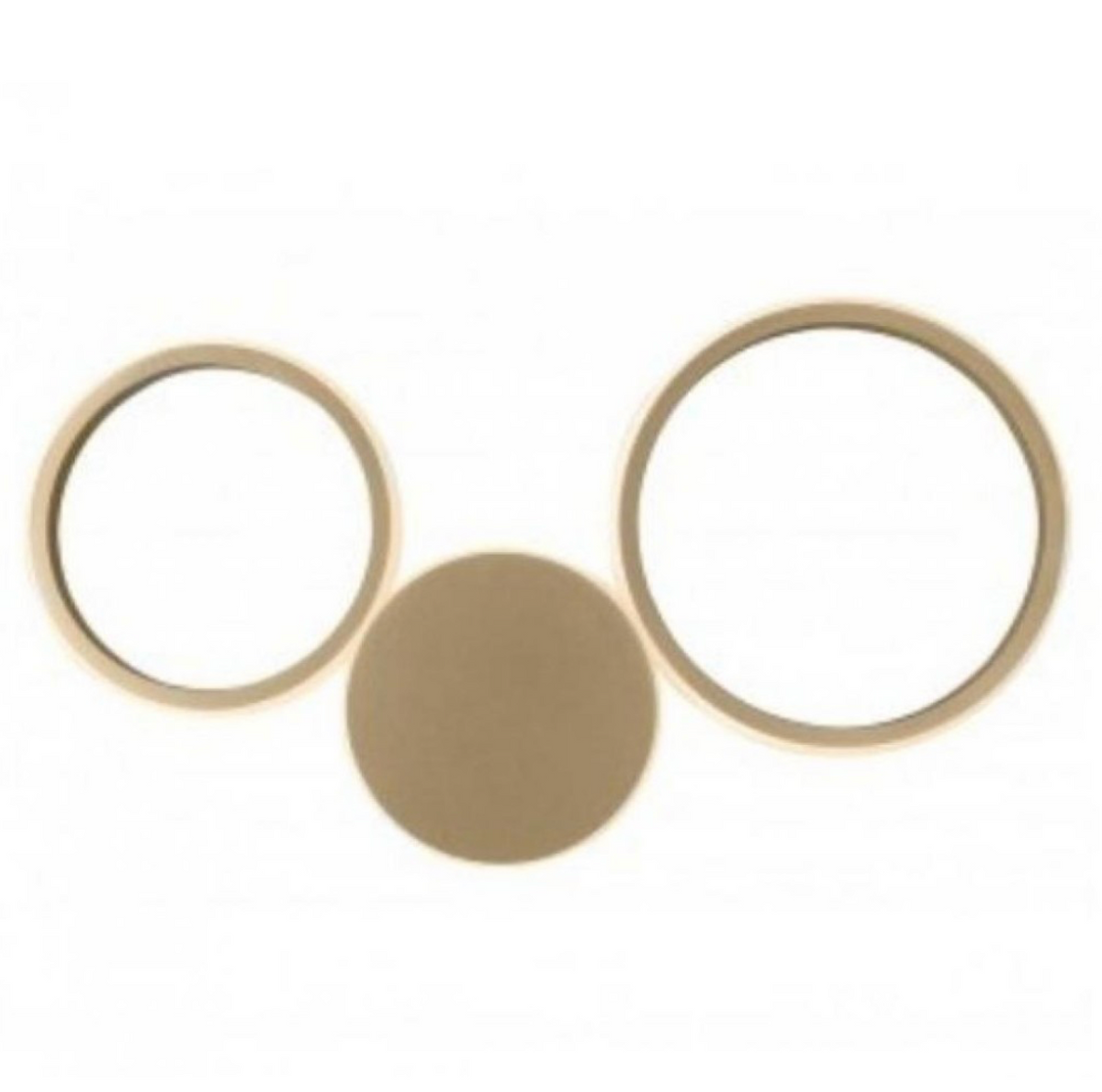 Pois applique LED doppio cerchio metallo metacrilato oro Ondaluce 20W 4000K