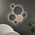 Pois plafoniera LED metallo metacrilato oro Ondaluce 68W 3000K dimmerabile