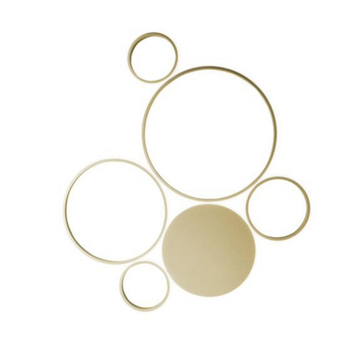 Pois plafoniera LED metallo metacrilato oro Ondaluce 68W 3000K dimmerabile