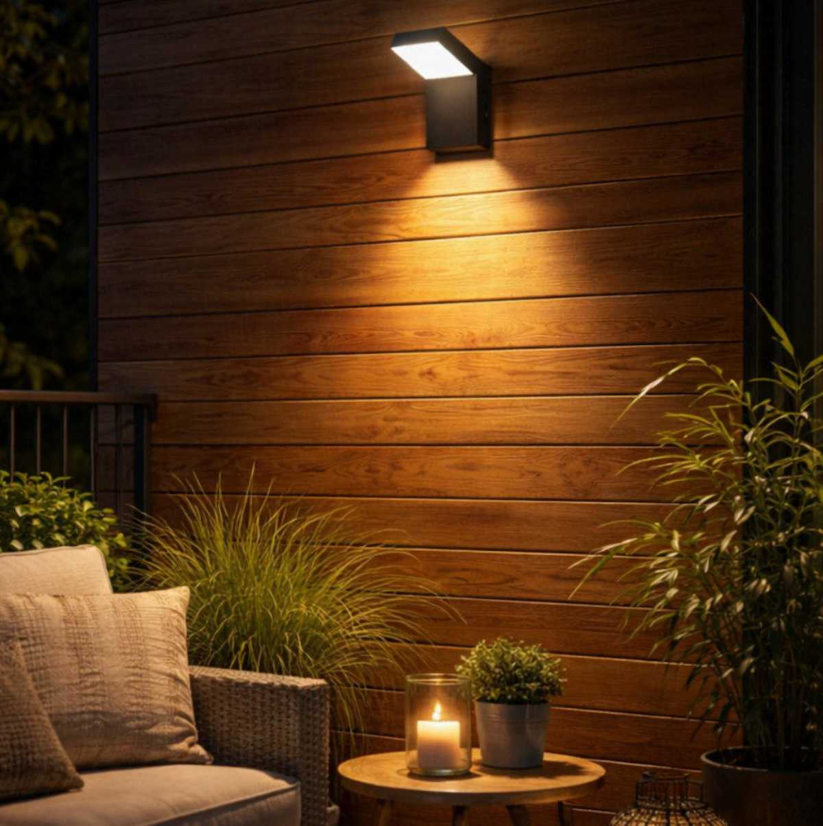Ninja applique da esterno LED alluminio policarbonato nero Ondaluce 20W 4000K IP65