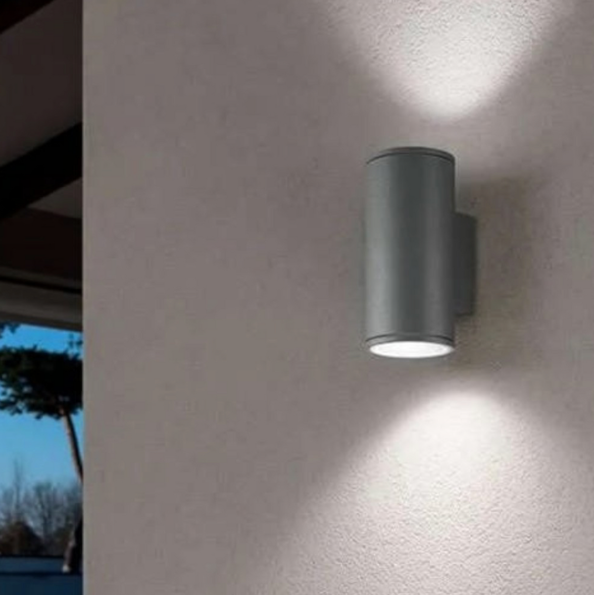 Jubo2 applique da esterno alluminio vetro grigio silver Ondaluce GU10 IP54
