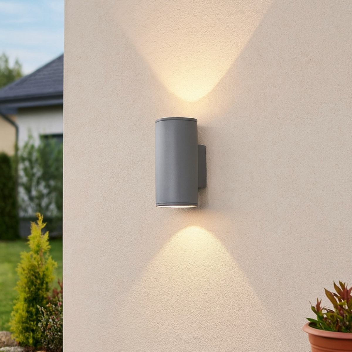 Jubo2 applique da esterno alluminio vetro grigio silver Ondaluce GU10 IP54