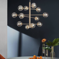 Eliseo lampadario 12 sfere vetro soffiato alluminio verniciato nero Ondaluce E14