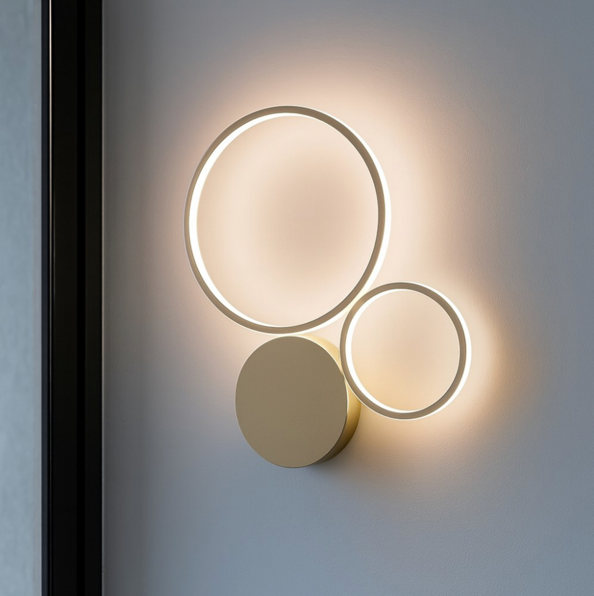 Pois plafoniera applique LED metallo metacrilato oro Ondaluce 42W 4000K