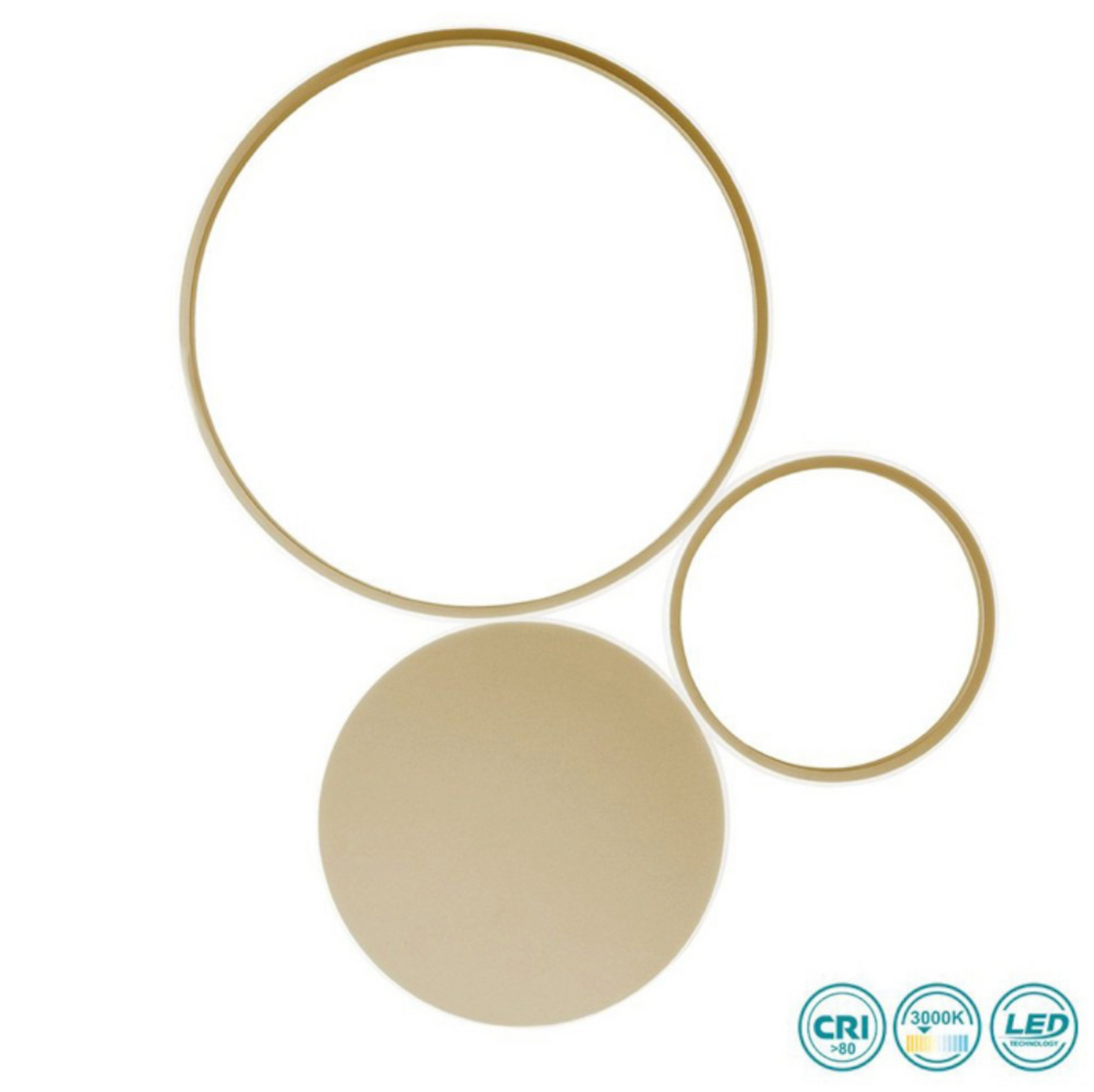Pois plafoniera applique LED metallo metacrilato oro Ondaluce 42W 4000K