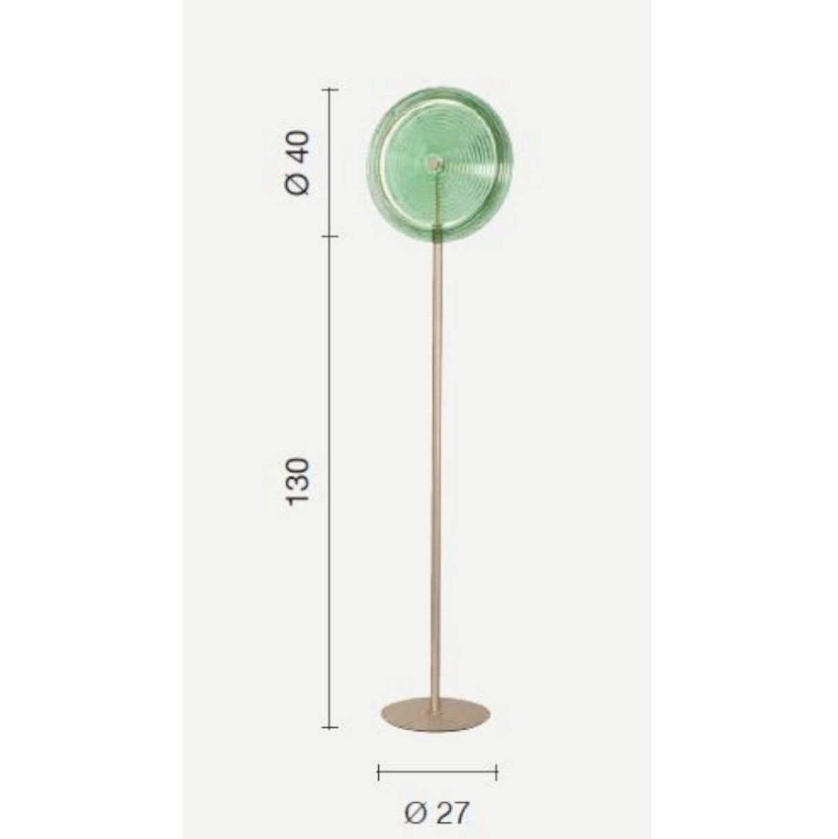 Jokey piantana LED vetro decorato ambra metallo verniciato Ondaluce 15W 3000K