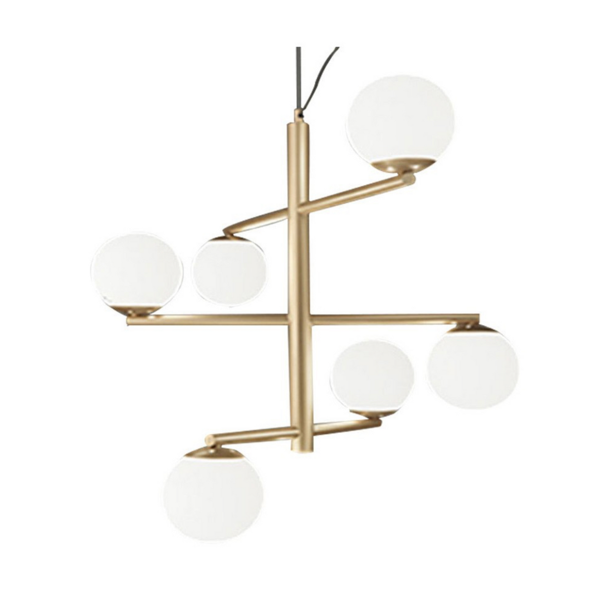 Giza lampadario 6 sfere vetro soffiato metallo oro Ondaluce E14 5W 3000K