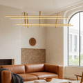 Movida lampadario lineare LED 3 barre metallo oro Ondaluce 114W 3000K dimmerabile